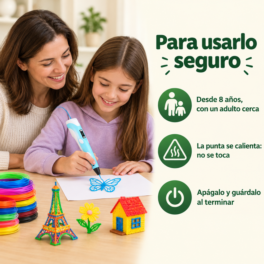 Lápiz 3D para Niños: dibuja en el aire y crea figuras que se pueden tocar